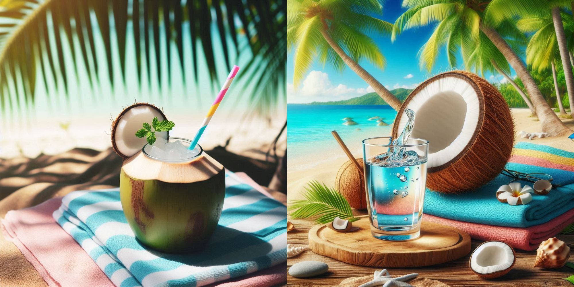 Refreshing Coconut Water Glass of coconut water with a slice of coconut on the side, showcasing Coconut Water Nutrition Facts