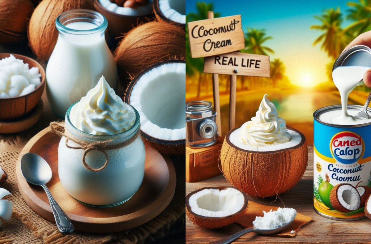 Collection of evaporated milk, heavy cream, and a mixing bowl, showcasing the differences between evaporated milk vs heavy cream.
