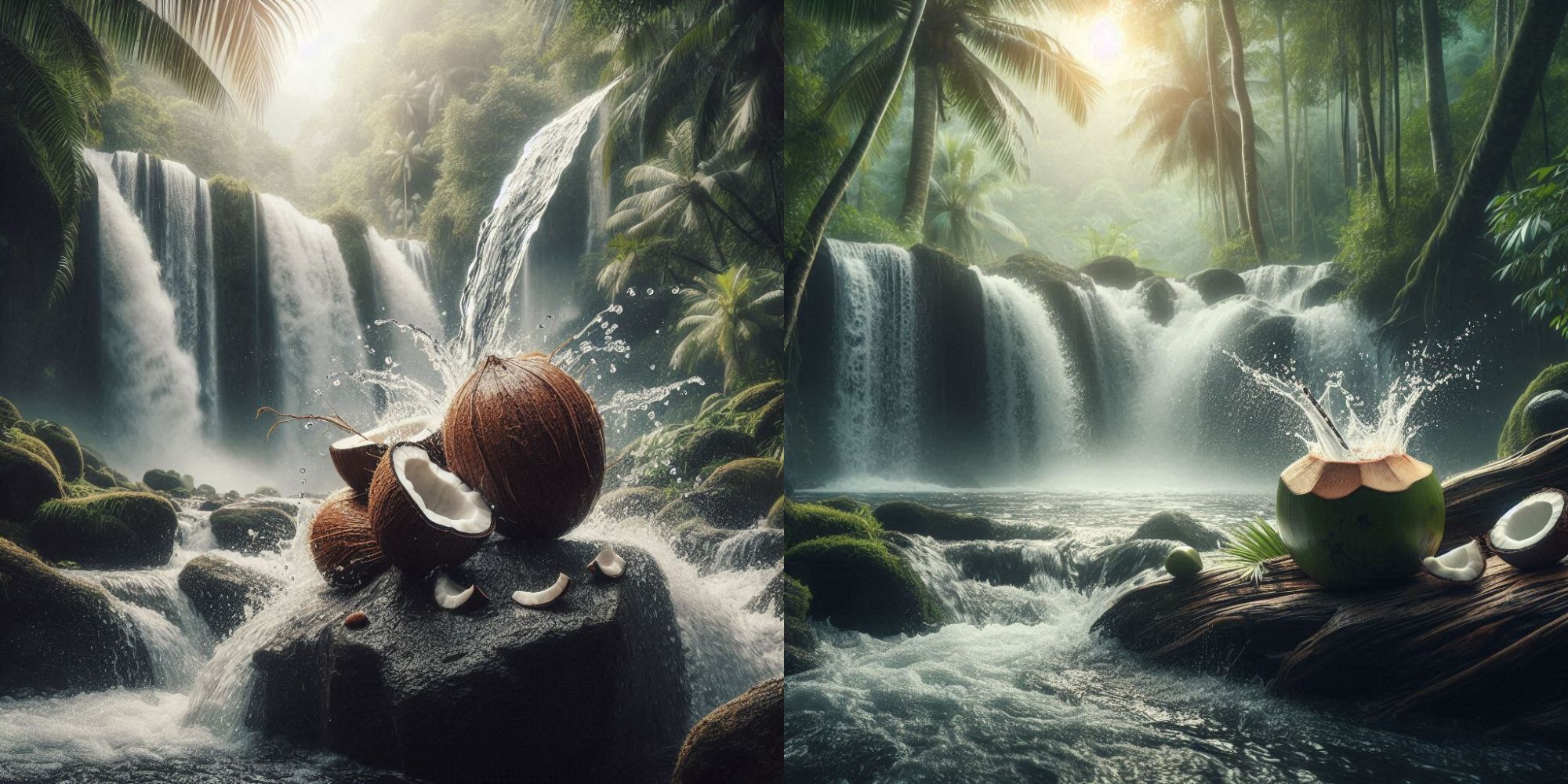 Refreshing coconut water in a glass with Coconut water nutritional facts highlighted