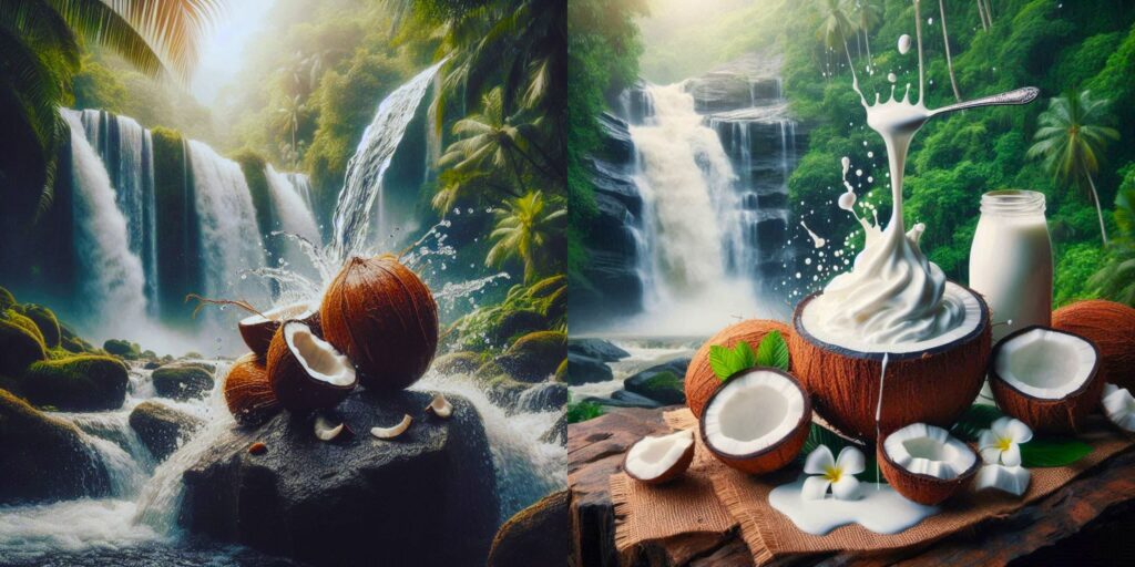 Delicious dishes enhanced with coconut cream uses , showcasing various uses in cooking