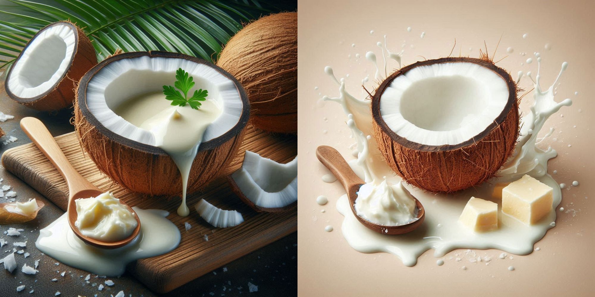 Coconut Butter vs Coconut Oil: Jars of coconut butter and coconut oil with nutritional labels, illustrating their differences.