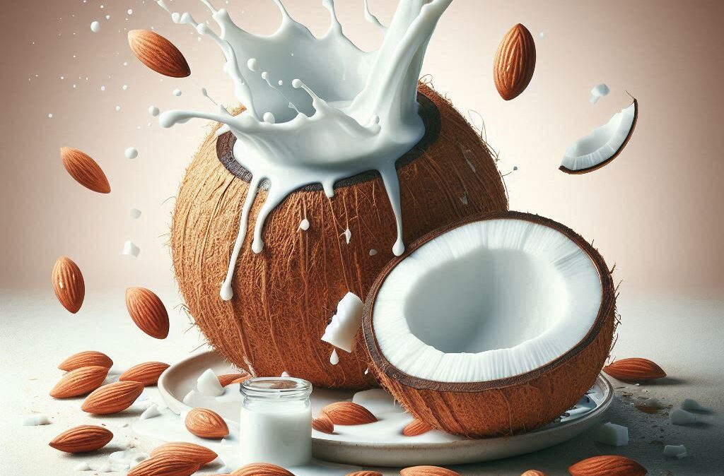 A comparison of coconut milk vs almond milk with nutritional facts and health benefits.