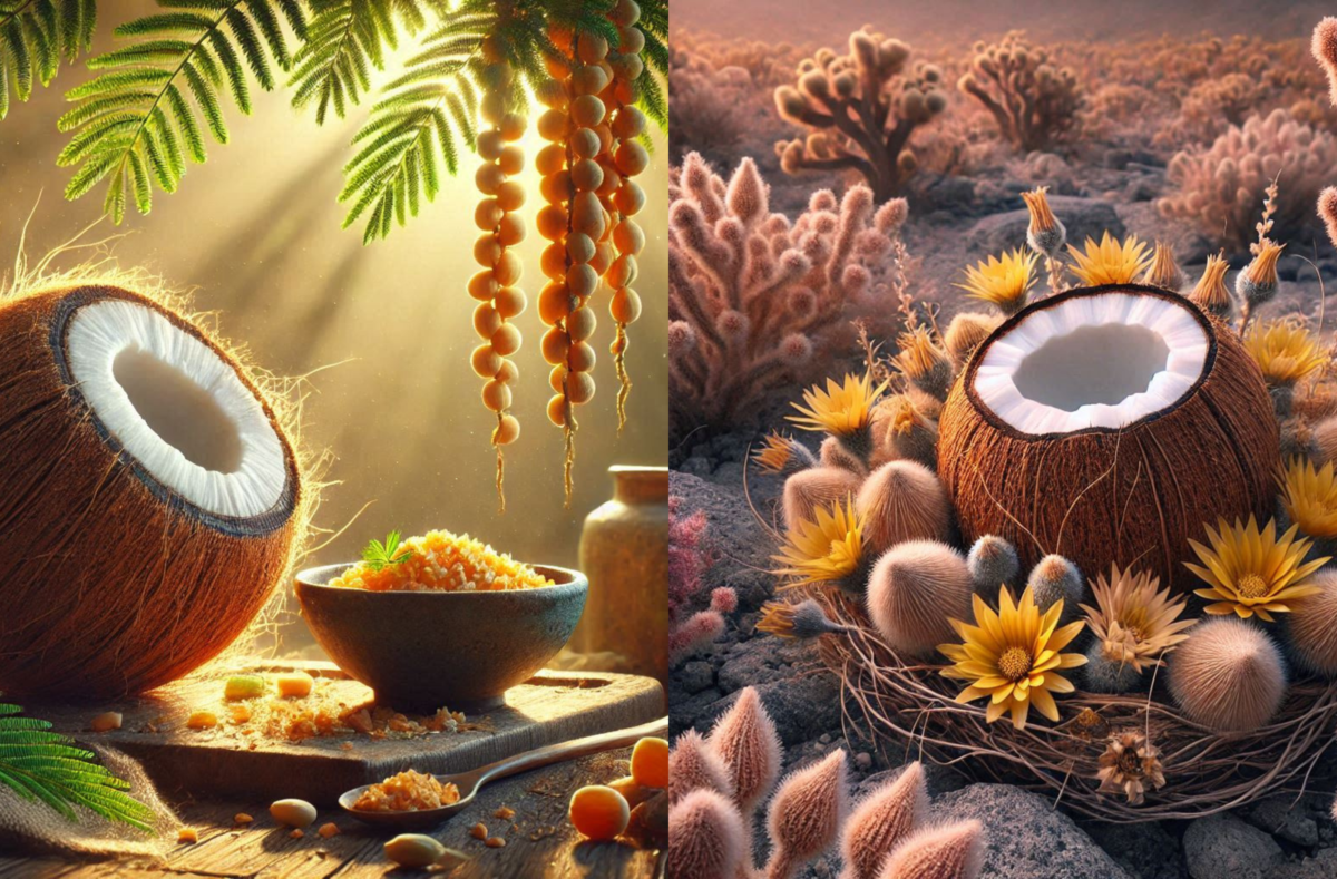 Close-up of a cake topped with desiccated coconut